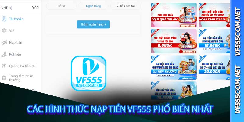 Các hình thức nạp tiền VF555 phổ biến nhất