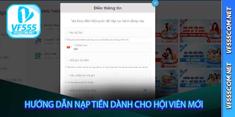Hướng dẫn nạp tiền dành cho hội viên mới