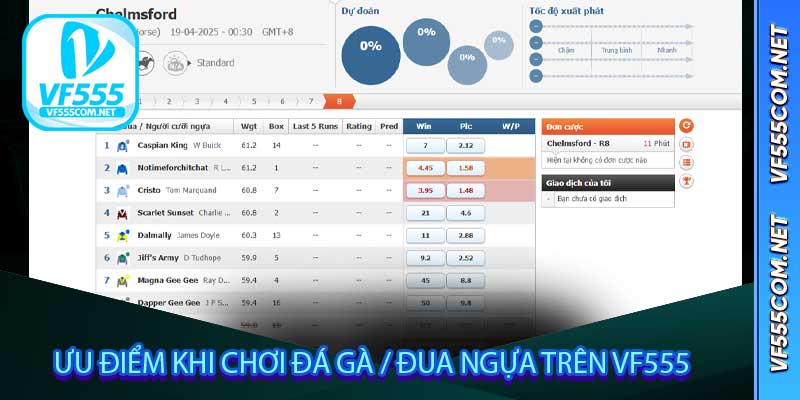 Uu diem khi choi Da Ga Dua Ngua tren VF555